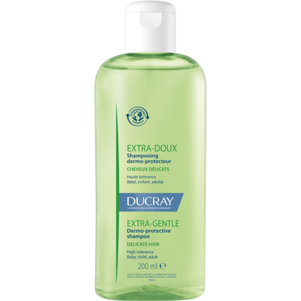 Ducray Extra-Doux Shampoo Delicato Dermoprotettivo 200 Ml - Per I Capelli Normali E Delicati Di Tutta La Famiglia-image