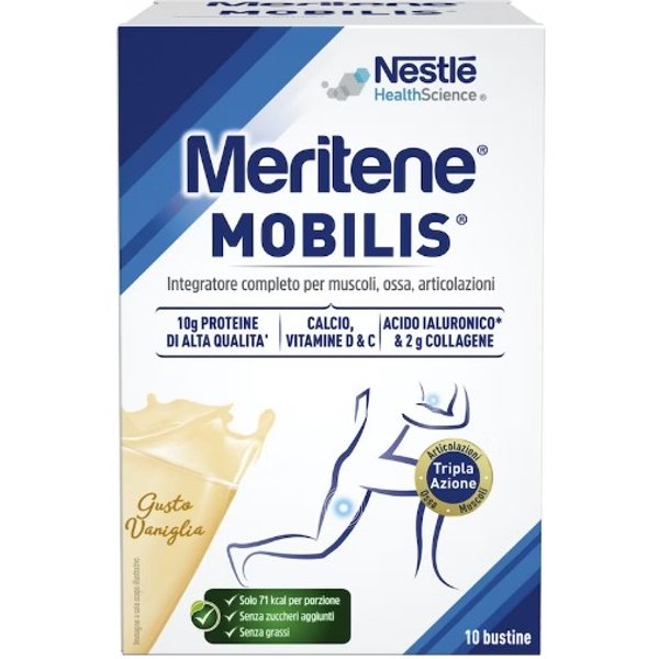 Meritene Mobilis Gusto Vaniglia 10 Bustine - Integratore Per Muscoli Ossa Articolazioni-image
