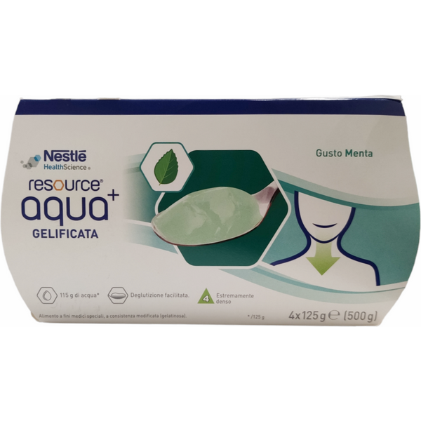 Resource Aqua+ Gelificata Facile Da Deglutire Gusto Menta 4X125 Gr-image