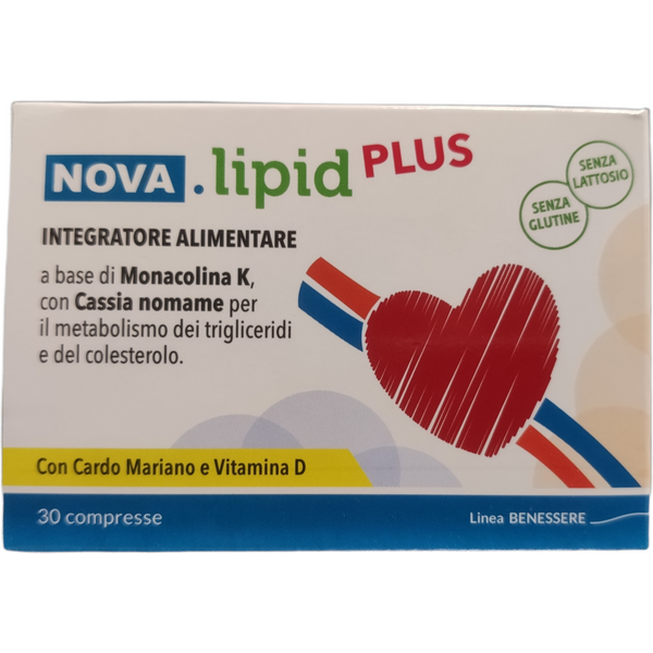 Nova.Lipid Plus 30 Compresse - Integratore Alimentare Per Il Controllo Del Colesterolo-image