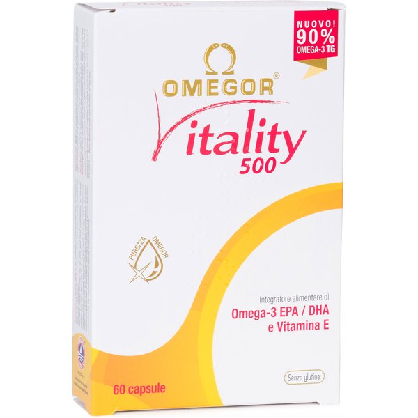 Omegor Vitality 500 60 Capsule - Integratore Di Omega-3 Per La Normale Funzione Cardiaca E I Trigliceridi-image