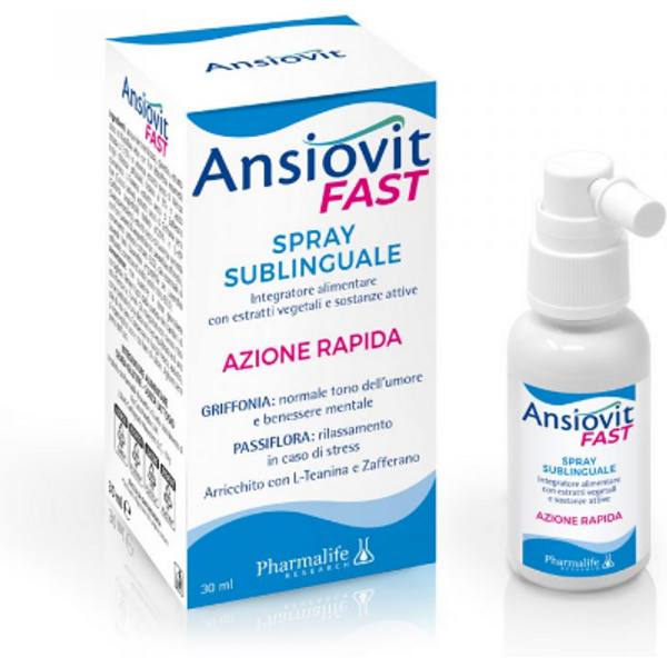 Pharmalife Research Ansiovit Fast Spray Sublinguale 30 Ml - Integratore Alimentare Ad Azione Rilassante-image