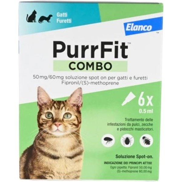 Purrfit Combo Antiparassitario Spot-On Per Gatti E Furetti 6 Pipette-image