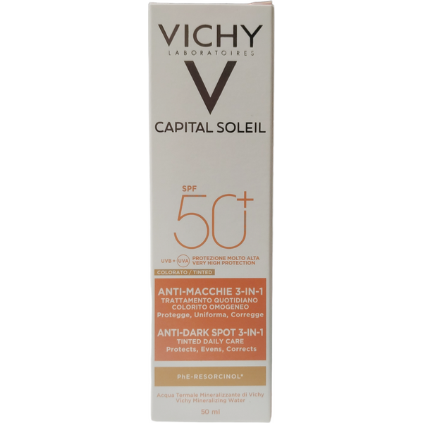 Vichy Capital Soleil Trattamento Anti-Macchie 3 In 1 Viso Protezione Molto Alta SPF50+ 50 Ml-image