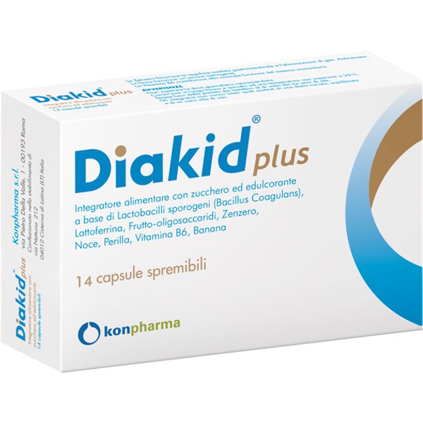 Diakid Plus 14 Capsule Spremibili - Integratore Alimentare Per Il Benessere Intestinale-image