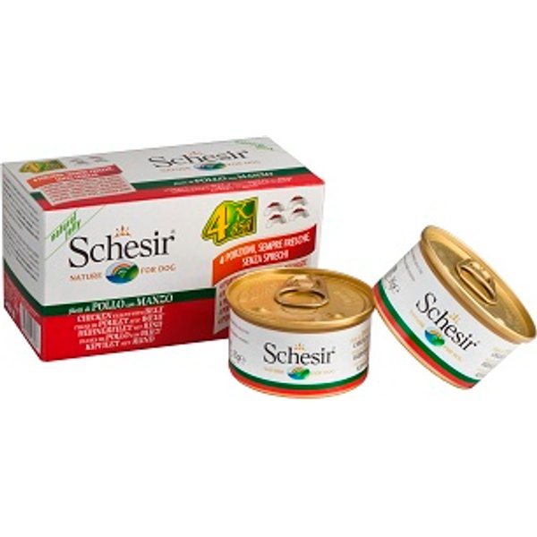 Schesir Cane Jelly Pollo Manzo 4X85Gr (Lattina) Multipack-image