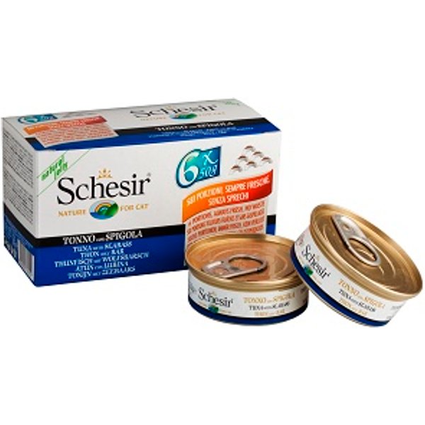 Schesir Gatto Jelly Tonno Spigola 6X50Gr (Lattina) Multipack-image