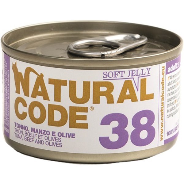 Natural Code Gatto 38 Tonno Manzo Olive 85GR (Lattina)-image