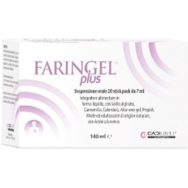 Faringel Plus 20 Stick Pack 7 Ml Trattamento Del Reflusso Gastroesofageo E Delle Infiammazioni Orali-image