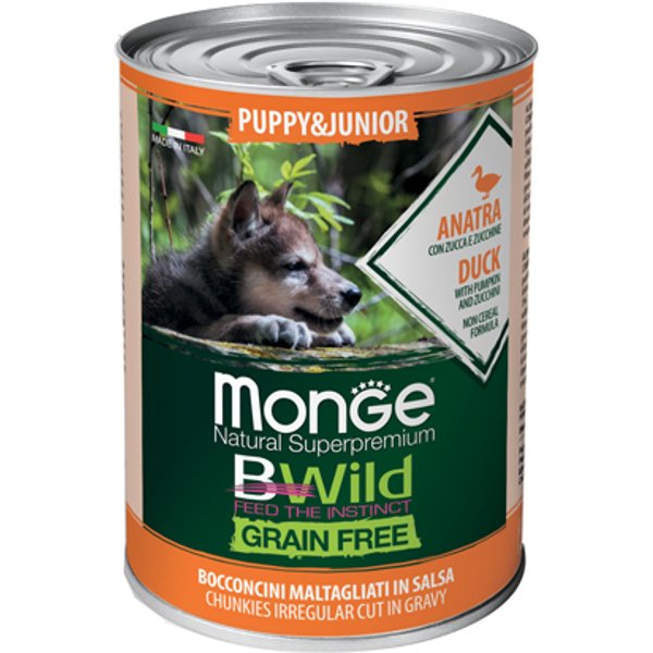Monge Cane Bwild Grain Free Gravy (In Salsa) Puppy/Junior Anatra 400GR (Lattina)-image