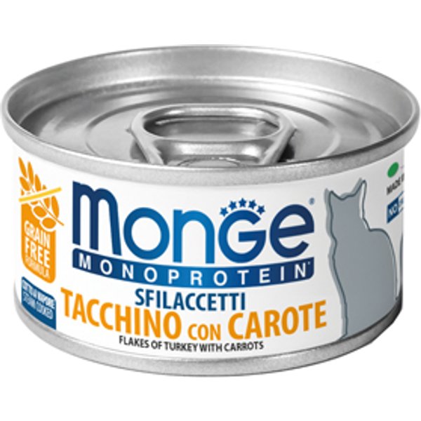 Monge Gatto Monoproteico Tacchino Carote 80GR (Lattina)-image