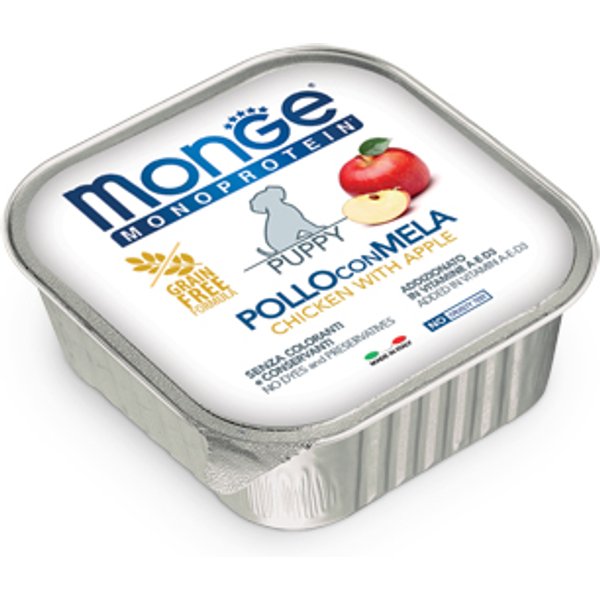 Monge Cane Fruit Monoproteico Puppy Pollo Mela 150GR (Vaschetta)-image
