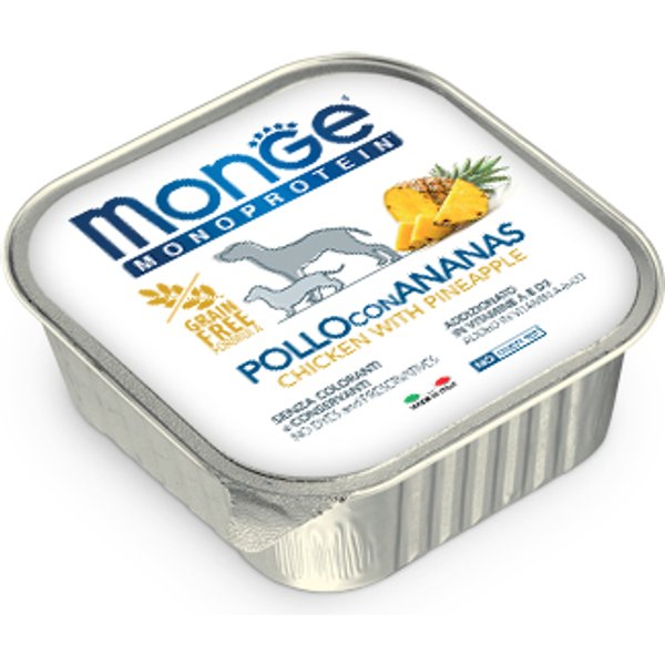 Monge Cane Fruit Monoproteico Pollo Ananas 150GR (Vaschetta)-image