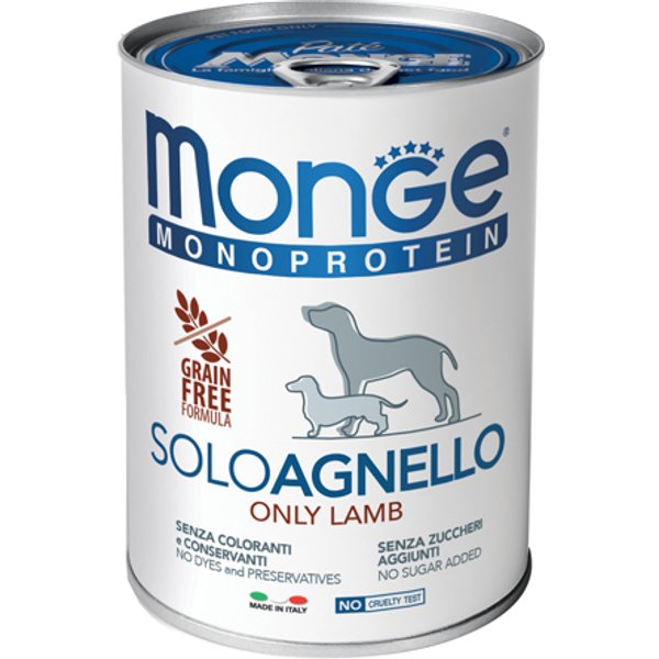 Monge Cane Monoproteico Solo Agnello 400GR (Lattina)-image