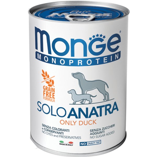 Monge Cane Monoproteico Solo Anatra 400GR (Lattina)-image