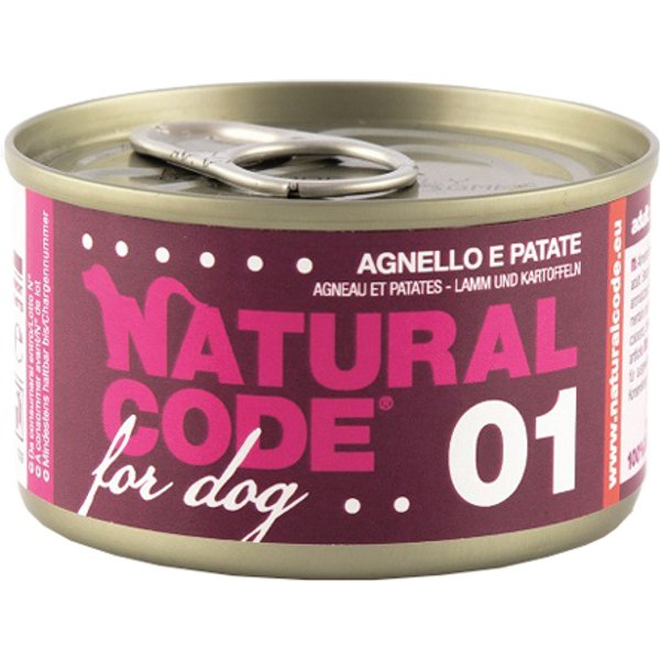 Natural Code Cane 01 Agnello Patate 90GR (Lattina)-image