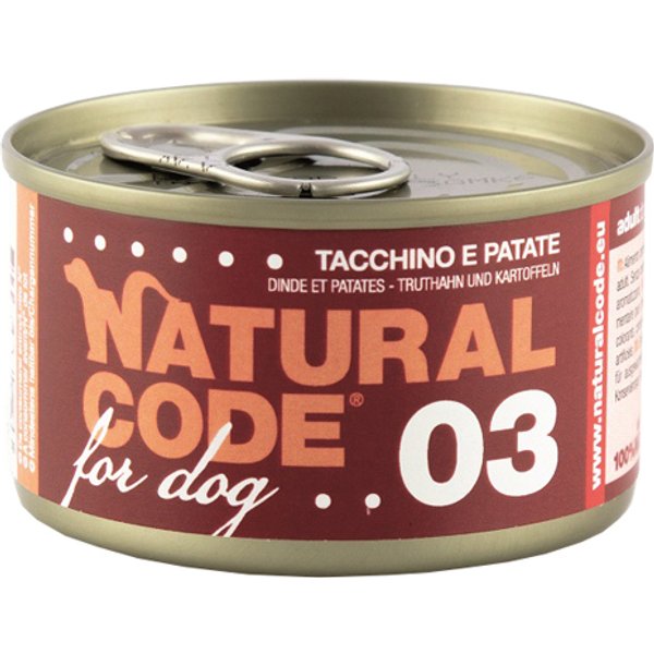 Natural Code Cane 03 Tacchino Patate 90GR (Lattina)-image