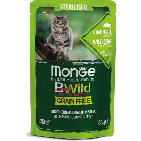Monge Gatto Bwild Sterilised Cinghiale 85GR (Bustina)-image