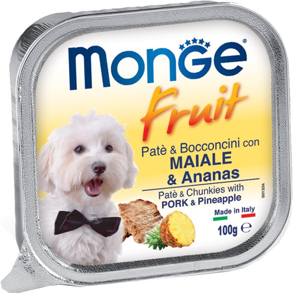 Monge Cane Fruit Pate' Bocconcini Maiale Ananas 100GR (Vaschetta)-image