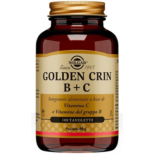 Solgar Golden Crin B+C 100 Tavolette - Integratore Alimentare A Base Di Vitamina C E Vitamine Del Gruppo B-image