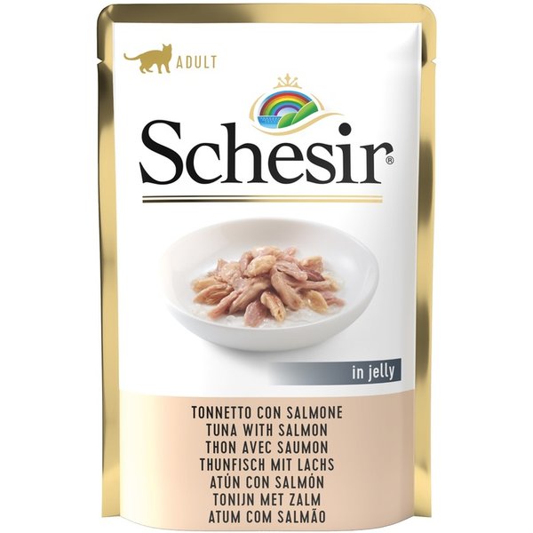 Schesir Gatto Jelly Adult Tonnetto Salmone 85GR (Bustina)-image