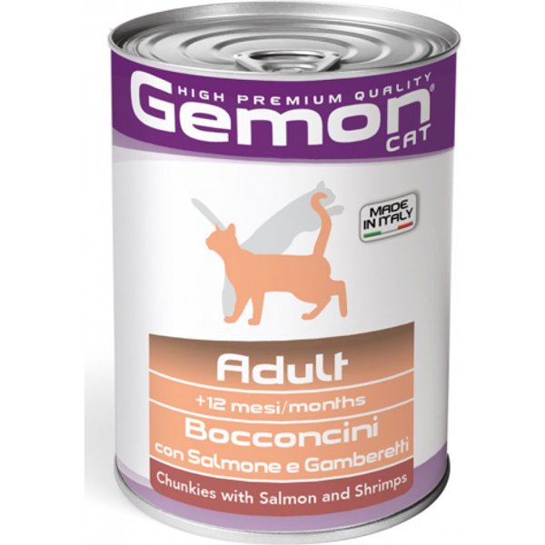 Gemon Gatto Adult Salmone Gamberetti 415GR (Lattina)-image