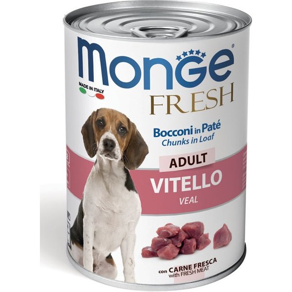 Monge Cane Fresh Adult Pate' Vitello 400GR (Lattina)-image