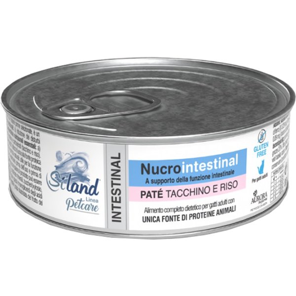 Siland Gatto Nucrointestinal Pate' Tacchino Riso 85GR (Lattina)-image