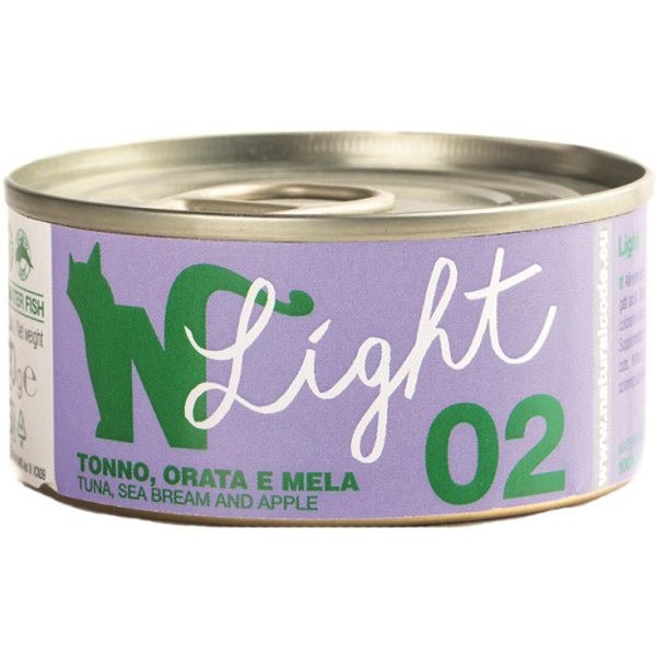 Natural Code Gatto 02 Light Tonno Orata Mela 4X70Gr (Lattina) Multipack-image
