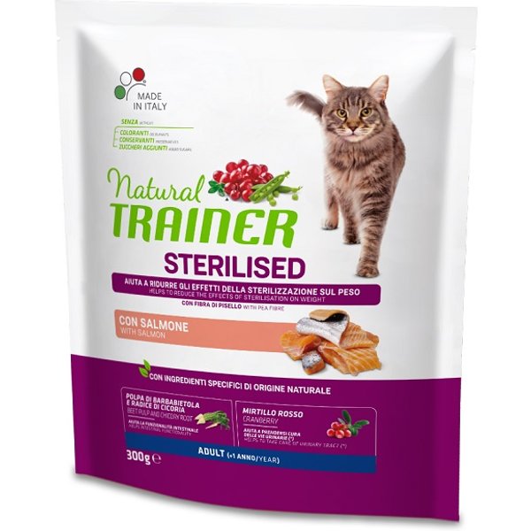Trainer Natural Gatto Sterilised Adult Salmone 300GR-image
