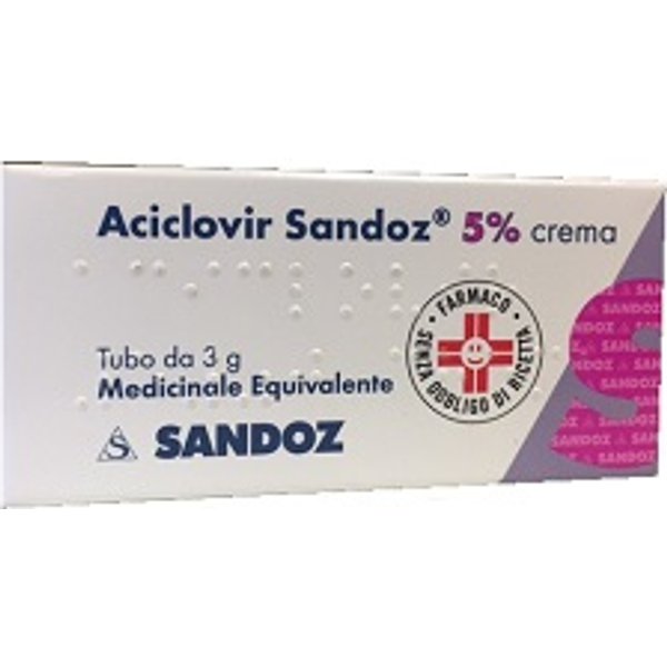 Aciclovir Sandoz 5% Crema 3G - Trattamento Herpes Simplex-image