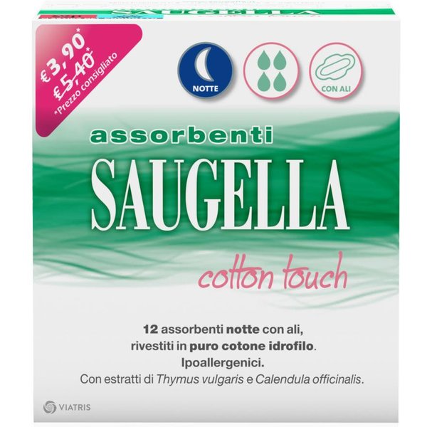 Saugella Cotton Touch 12 Assorbenti Notte Con Ali-image