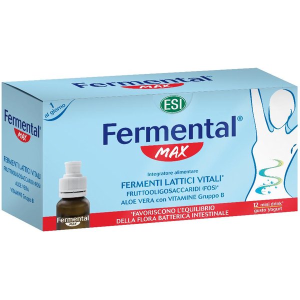 ESI Fermental Max Mini Drink 12 Flaconcini Da 10 Ml - Integratore Ripristina Flora Batterica Intestinale-image