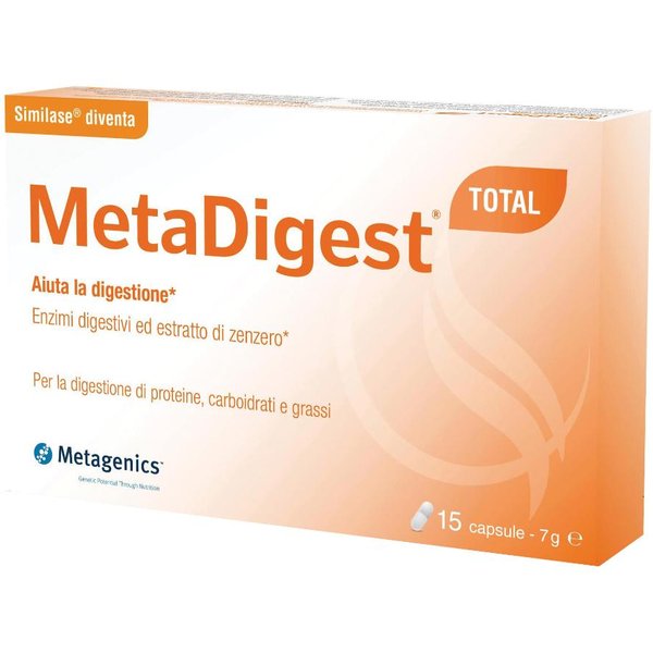 Metadigest Total 15 Capsule Integratore Per La Digestione Di Proteine, Carboidrati E Grassi-image