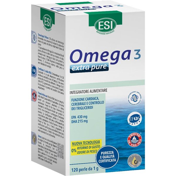 ESI Omega 3 Extra Pure 120 Perle - Integratore Per La Salute Del Sistema Cardiocircolatorio-image
