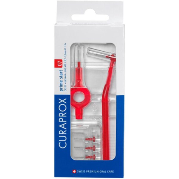 Prime Start 07 Scovolino Interdentale Curaprox CPS Rosso 5 Pezzi + 2 Manici-image