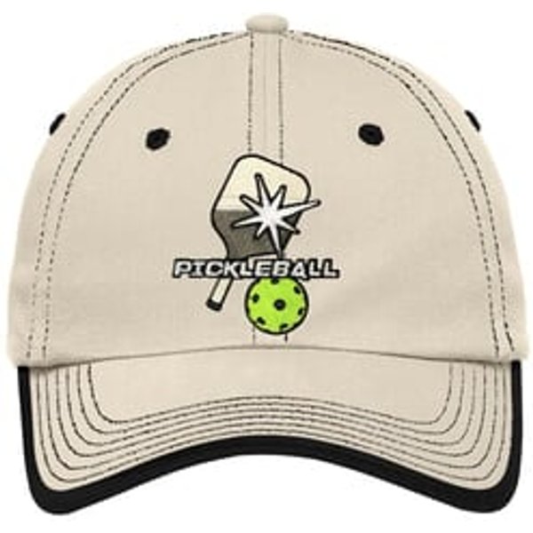 Adult Pickleball Hat With Contrasting Stitching - Stone