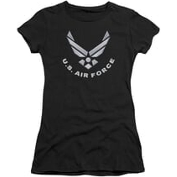 Air Force Shirt Juniors Logo Black T-Shirt