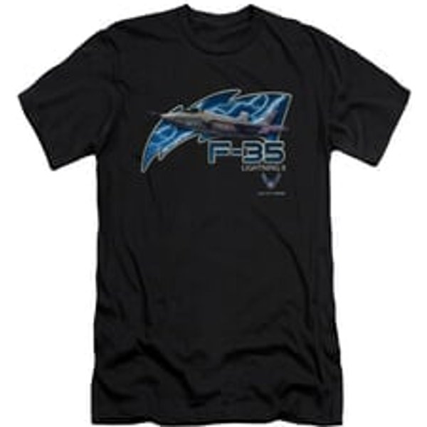 Air Force Shirt Slim Fit F35 Lightning II Black T-Shirt