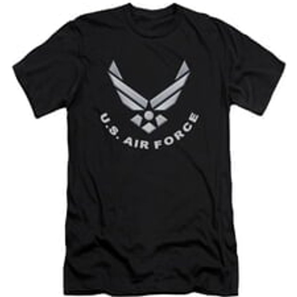 Air Force Shirt Slim Fit Logo Black T-Shirt