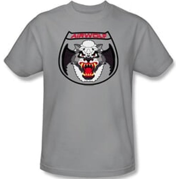 Airwolf T-shirt Patch Adult Silver Tee Shirt