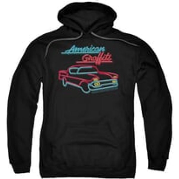 American Graffiti Hoodie Sweatshirt Neon Black Adult Hoody Sweat Shirt