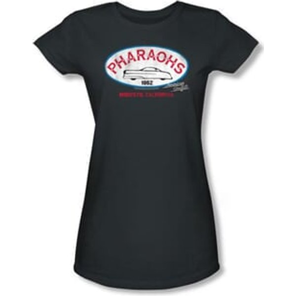 American Graffiti Juniors T-shirt Movie Pharaohs Charcoal Tee Shirt