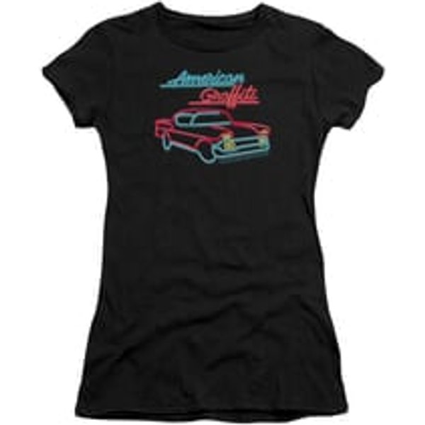 American Graffiti Shirt Juniors Neon Black Tee T-Shirt