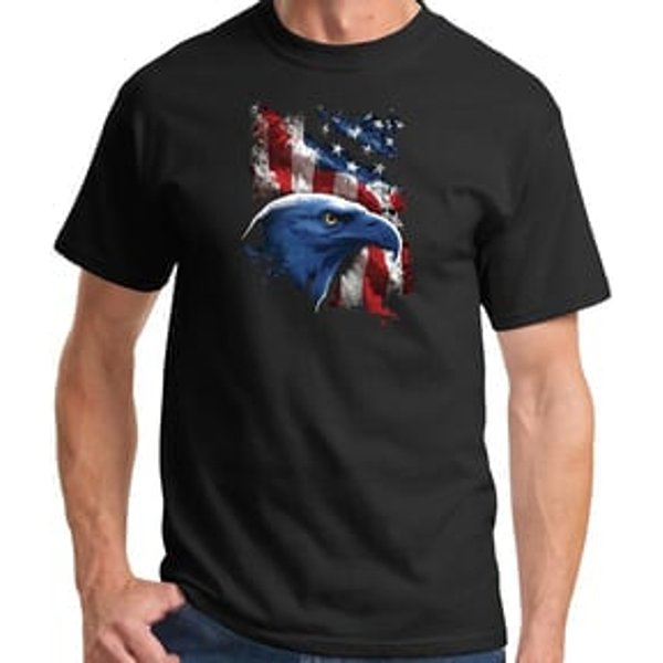 Patriotic American Pride Eagle USA Shirt - Patriotic Black Tee