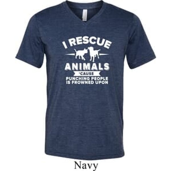 Animal Rescue Mens Tri Blend V-neck Shirt