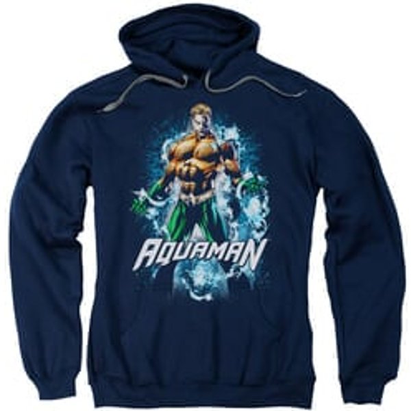 Aquaman Hoodie Water Powers Navy Sweatshirt Hoody