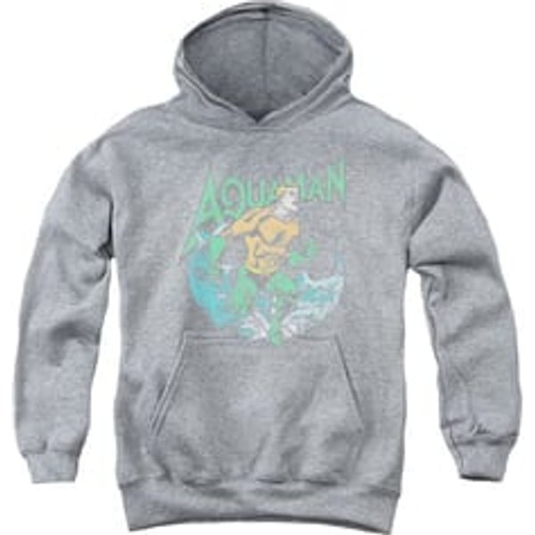 Aquaman Kids Hoodie Wave Athletic Heather Youth Hoody
