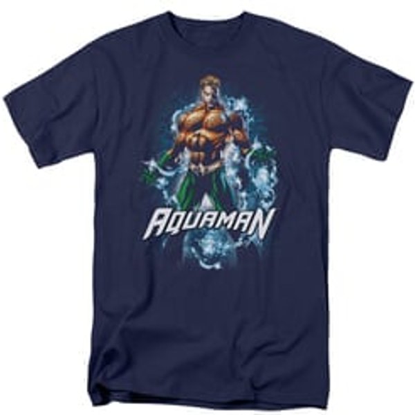 Aquaman Shirt Water Powers Navy T-Shirt