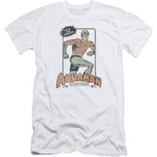 Aquaman Slim Fit Shirt Action Figure White T-Shirt